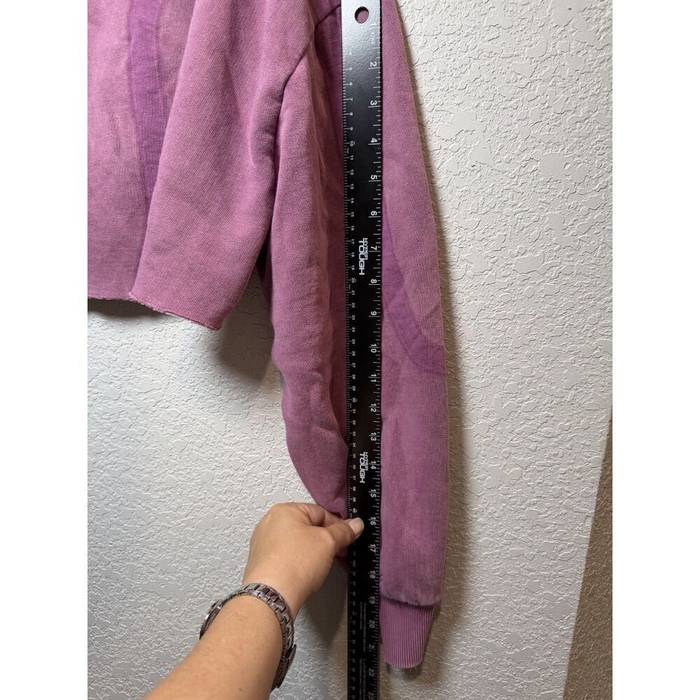 BDG Urban Outfitters Purple Overdyed Distressed Cropped Sweatshirt Pullover LG - Picture 8 of 9